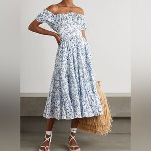 Small Agua by Agua Bendita Banana Acacias Blue and White Dress